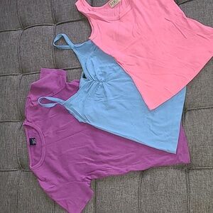 Y2K BUNDLE GAP size small purple shirt -blue tank -pink tank with‎ embellishment
